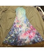 NWT Made With Love Floral Painting Sundress Size Medium Blue Pink And Pu... - $396.14 MXN