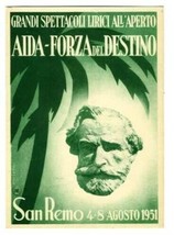AIDA &amp; Forza Del Destine San Remo Italy 1951 Opera Postcard - £19.44 GBP