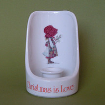 Holly Hobbie Christmas Is Love Porcelain Candle Lamp Collectible Holiday Decor - $8.79