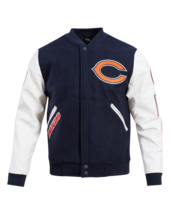 DSharks Varsity Jacket C Bears Navy Blue Wool with Genuine Leather Sleeves - $140.00+