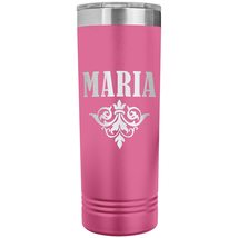 Maria v01 - 22oz Insulated Skinny Tumbler Personalized Name - Pink - £26.37 GBP