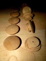10 PIECES NEW UNFINISHED ASH 2&quot; ROUND WOOD CABINET KNOBS / PULLS K3 - £7.13 GBP
