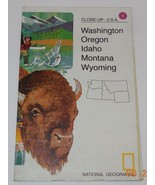 1977 National Geographic Close-Up Map #1  Washington Oregon Idaho Montana - €8,59 EUR