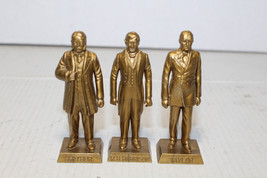 Marx Presidents 2.5&quot; Gold Plastic Figures C. Arthur WH Harrison Zachary Taylor - £10.70 GBP