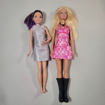 Barbie Doll Lot of 2 Skipper Brunette Hair Purple Streaks and Blonde Hair Doll - £18.41 GBP