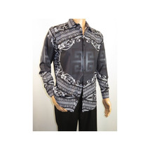 Men Sports Shirt by DE-NIKO Long Sleeves Fashion Print Soft Modal DNK6902 Black image 10