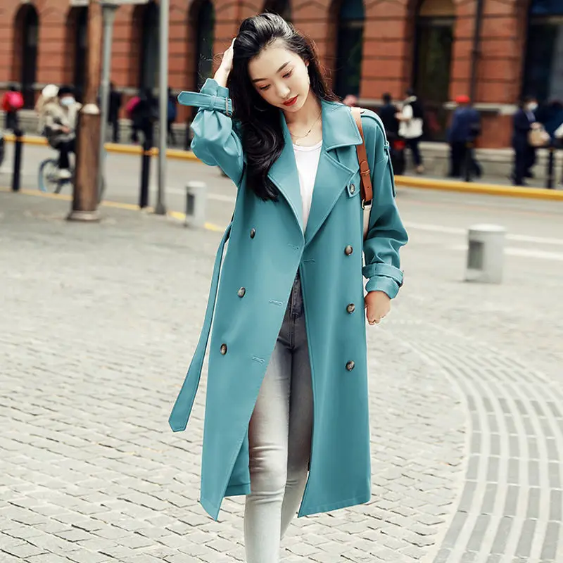 New Spring High Fashion Street Trench  Outerwear Female Clic Mid-length Trench C - £230.77 GBP