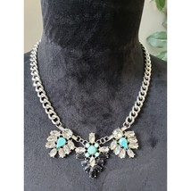 Women&#39;s Statement Necklace Crystal Flower Pendant Lobster Clasp American... - $494.18 MXN