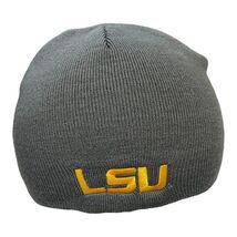 LSU Tigers Gray Knit Beanie Hat Embroidered Logo NCAA Winter Cap - $16.20