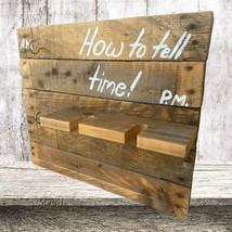 Rustic Wall Plaque &quot;How To Tell Time&quot; Coffee Mug for AM and Wine Glass for PM - £32.06 GBP
