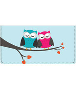 Whimsical Owls  Leather Checkbook Cover - £19.27 GBP
