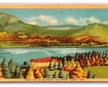 Birds Eye View Lake Dunmore Near Rutland Vermont VT Linen Postcard U24 - $4.90