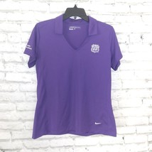 Nike Golf Dri Fit Shirt Womens Large Purple Embroidered Logo Short Sleeve Casual - £12.60 GBP