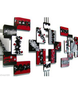 Large 3pc Red,Black, Geometric Modern,Abstract Art Squares, Wall Sculptu... - $462.82