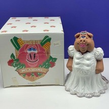 Mcswine Pig figurine chalkware sculpture state box Flambro Blushing Brid... - $39.55