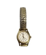 Vtg Pulsar V231-0010 Quartz Analog Women&#39;s Watch Gold Tone Stretch Band ... - $19.53 CAD