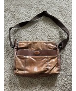 Vintage FOSSIL Brown Leather Large Crossbody Messenger Satchel Bag Hidde... - £28.28 GBP