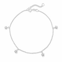 Elegant Women&#39;s S925 Sterling Silver Star Charms Beach Anklet Bracelet Gifts 9&quot; - £66.58 GBP