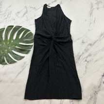 Flora Kung Womens Vintage Sheath Dress Size 10 Black Silk Floral Knot Front - $34.64
