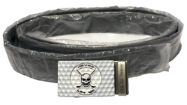 Golf Belt Buckle &amp; Leather Belt Removable Ball Marker Ratchet LOT OF 2 New WHT G - £23.16 GBP