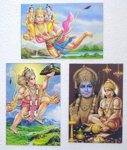 Indien Lord Hanuman Hinduismus Religiös 3er Set Original Postkarte Postk... - $10.32
