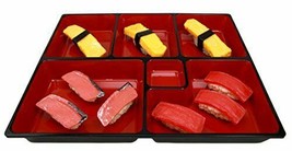 Ebros Japanese 6 Compartments Bento Box Style Serving Platter Tray 11.5&quot; x 9.25&quot; - £19.23 GBP