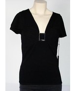 Bcbg Max Azria Black Top Shirt Blouse Women&#39;s Medium M NWT $140 - £58.37 GBP