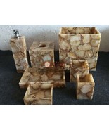  Golden Agate Bathroom set Stone/ Handmade Bathroom/ Decoration Bathroom... - £1,084.63 GBP