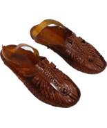 Mens Kolhapuri Leather chappal Hippie Jesus BOHO Flat Sandals US 8-12 HT131 - £32.68 GBP