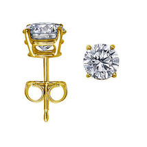 0.10CT Gorgeous 14K Solid Yellow Gold Round Cut Simulated Moissanite Imitation - £17.26 GBP