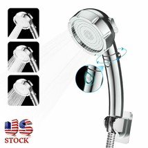 3 Spray Setting High Pressure Shower Head Handheld Showerhead With On/Off Pause - £14.89 GBP