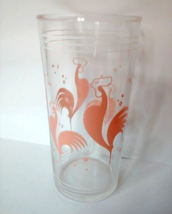 1960s Pink Rooster Juice Glass MCM Retro 5&quot; - $9.85