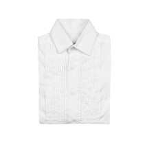 Boy&#39;s Kids Classic Traditional White Pleated Tuxedo Dress Shirt Laydown ... - $16.82