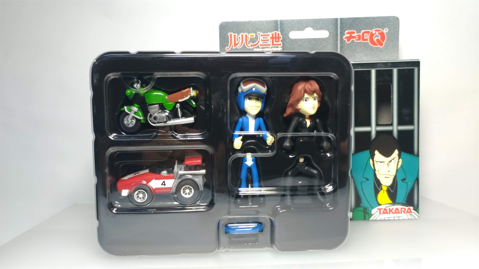 TAKARA   Lupin Choro Q   Lupin  &  Fujiko  Pull-back Run Car + Figure   Unused - $18.67