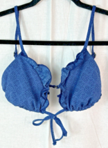 LUCKY BRAND Dark Blue w Ruffle Bikini Top - Size Medium - $9.90