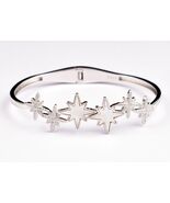 925 Sterling Silver Handcrafted Zircon Gemstone Gorgeous Star Bracelet - $179.44+