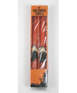 HALLOWEEN SET OF 2 WITCHES 10&quot; ORANGE TAPER CANDLES NEW - $7.91