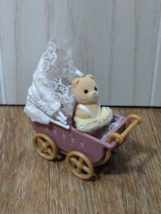 Sylvanian Families Calico Critters pink luxury dbl carriage pram buggy baby bear - £8.19 GBP