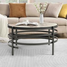 Round Coffee Table Sintered Stone - Lifesky 32 Inch Circle Center Coffee Table W - £245.24 GBP