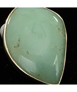 Chrysophase 925 Fine Solid Sterling Silver Ring Size 7 Genuine Stone Gem... - $53.46