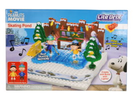 Lite Brix Peanuts Movie Skating Pond Building Blocks Set Lucy Linus - £18.95 GBP