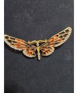 Vintage Enamel Butterfly  Statement Brooch Pin. Pretty  3&quot; Long Missing ... - $20.51 CAD