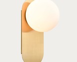 Modern Wall Light Brass Wall Sconce With White Opal Glass Globe - $135.99