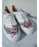 Topshop Women&#39;s College Embroidered Low Top Fabric Platform Sneakers. Si... - $23.36