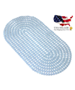 Oval Bath Shower Mat with Pear Shape Diamond Design Anti-Slip Suction Lt... - $12.86