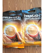 2 PACK NESCAFE INSTANT COFFEE BEVERAGE MILD COFFEE     (100 POUCHES EACH) - £47.28 GBP
