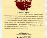 Angelo&#39;s Pizza Menus 1697 Broadway New York City  - $13.86