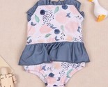 NEW Boutique Girls Floral Ruffle One Piece Swimsuit Size 4T - £10.38 GBP