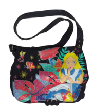 Disney Loungefly Alice in Wonderland Messenger Crossbody Black Bag &quot;That... - $39.19