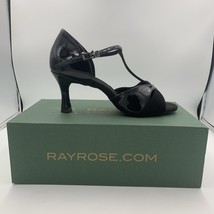 Ray Rose Gemini Black Patent &amp; Suede Medium 2.5” Flared Heel Size UK 6.5... - $2,885.74 MXN